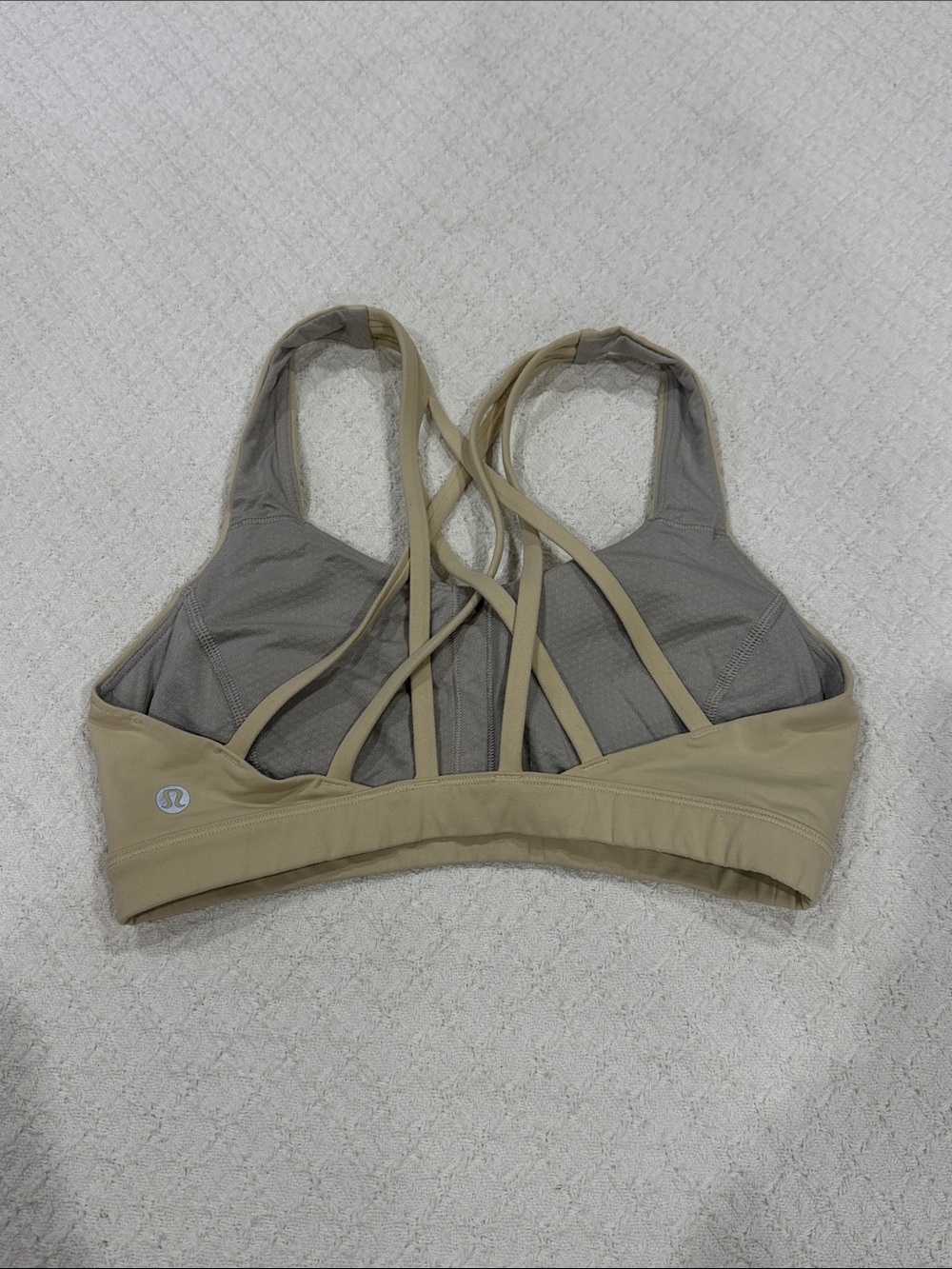 lululemon athletica Strappy Sports Bra in Tan and Gray